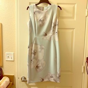 Calvin Klein Scuba Sheath Dress Light Blue